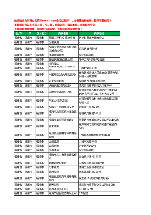 2020新版福建省福州市福清市运输工商企业公司商家名录名单黄页联系电话号码地址大全659家