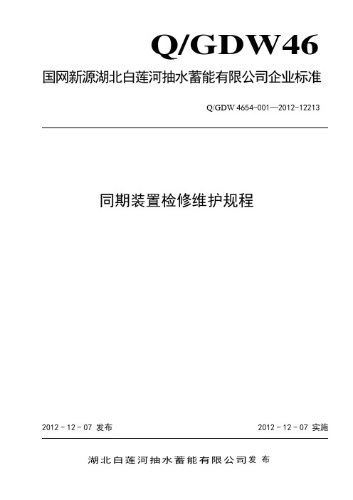 13同期装置检修维护规程2012版.doc