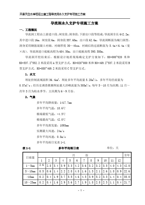 导流洞永久支护施工方案