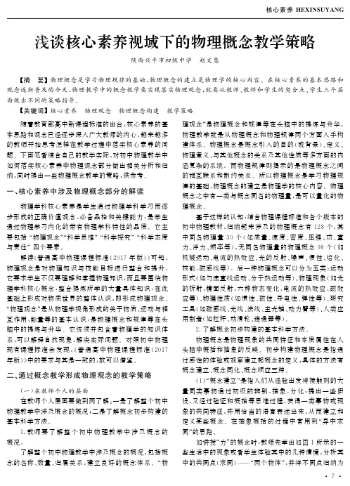 浅谈核心素养视域下的物理概念教学策略