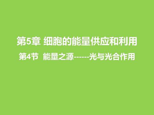 人教版高一生物必修一教学课件《5.4 捕获光能的色素和结构》 (共37张PPT)