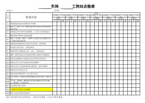 5S点检表