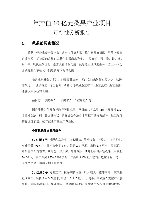 桑果产业项目建设可行性分析报告