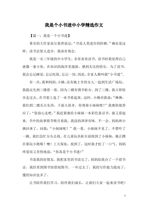 我是个小书迷中小学精选作文