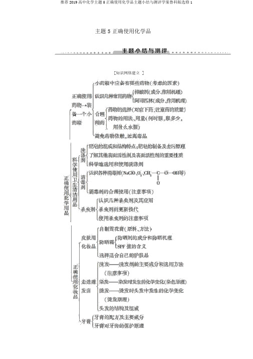 推荐2019高中化学主题5正确使用化学品主题小结与测评学案鲁科版选修1