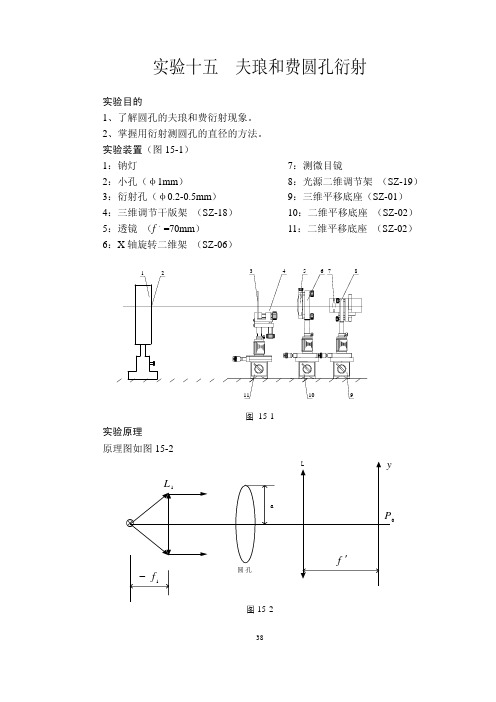 实验十五 夫琅禾费圆孔衍射 - 湖州师范学院