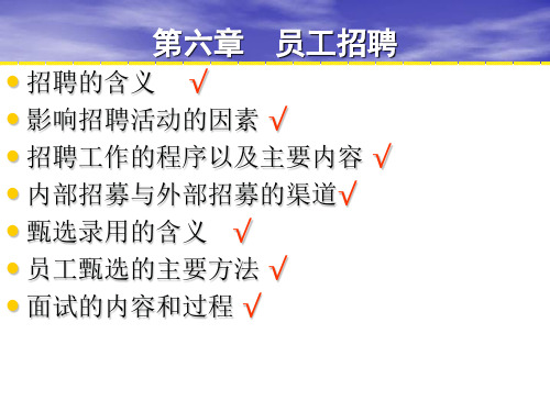 第六章员工招聘第一、二节