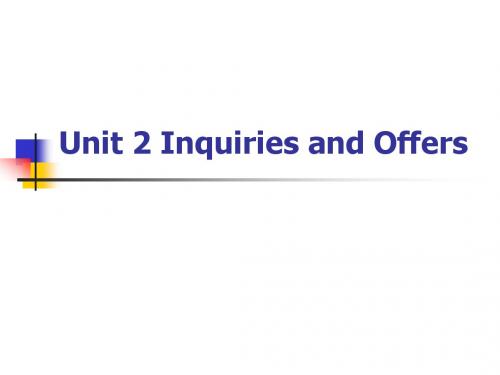 Unit 2 Inquiries and Offers