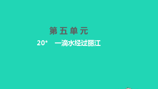 八年级语文下册 第五单元 20 一滴水经过丽江习题课件 新人教版