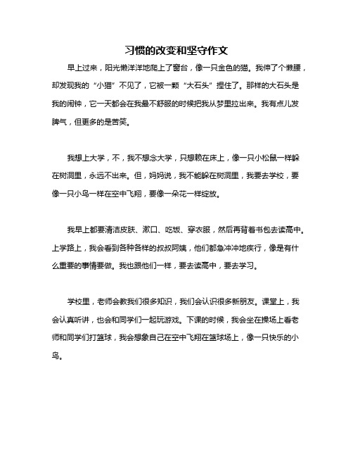 习惯的改变和坚守作文