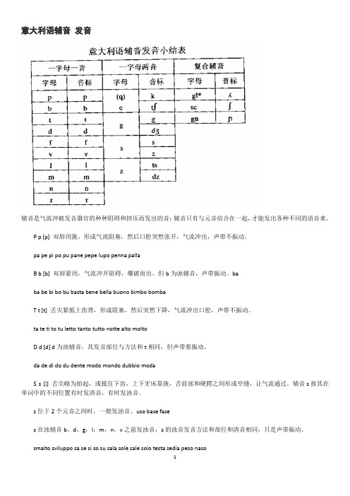 意大利语字母发音-辅音发音