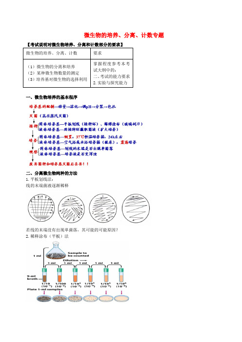 北京市高考生物总复习 教材基本实验 微生物的培养、分离、计数专题学案(无答案)