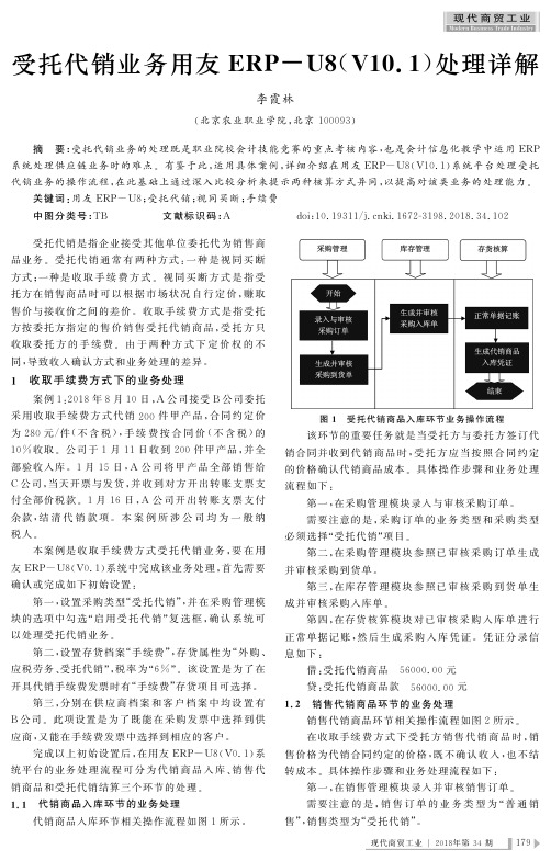 受托代销业务用友ERP-U8(V10.1)处理详解