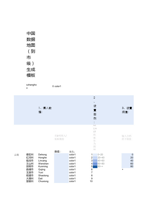 中国地市级地图热力图制作模型