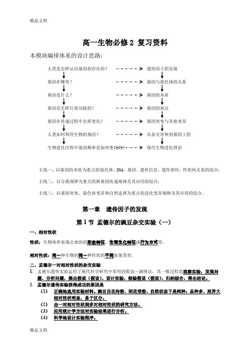 (整理)人教版高一生物必修二期末复习资料.