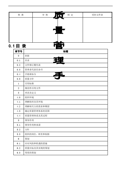 质量管理手册