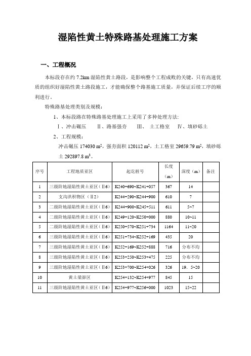 湿陷性黄土特殊路基处理施工方案