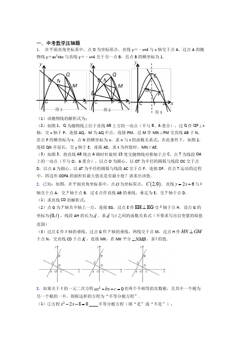 人教版中考数学压轴题 易错题自检题检测