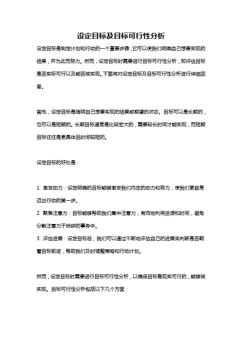 设定目标及目标可行性分析