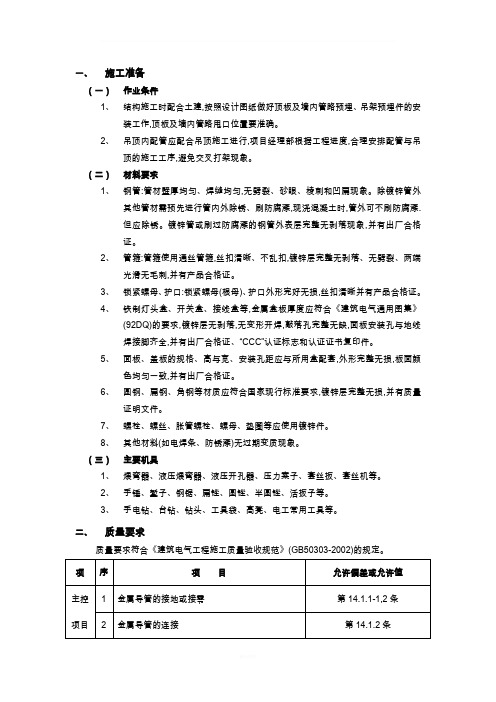 吊顶内电气管铺设