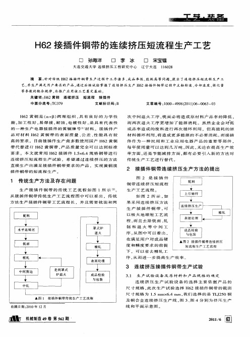 H62接插件铜带的连续挤压短流程生产工艺