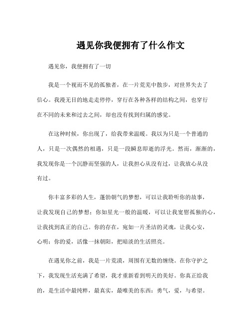 遇见你我便拥有了什么作文