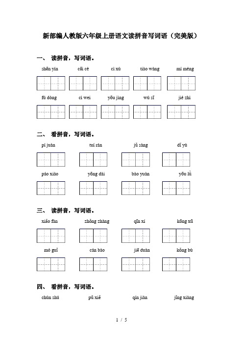 新部编人教版六年级上册语文读拼音写词语(完美版)