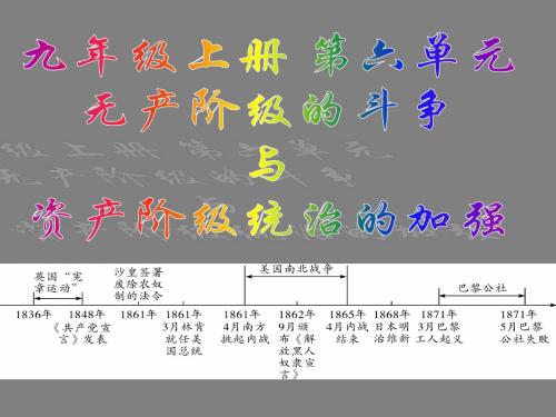 九年级上册第六单元 无产阶级的斗争与资产阶级统治的加强