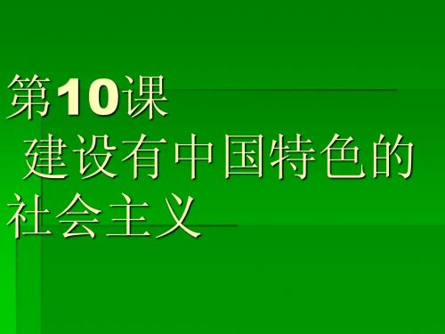 10建设中国特色的社会主义