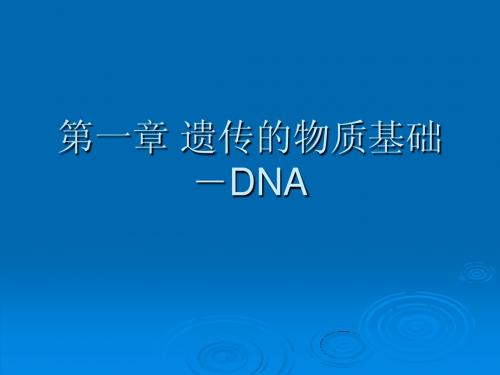 第一章 遗传的物质基础-DNA