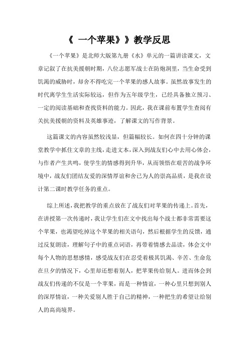 北师大2001课标版小学语文五年级上册《五 水 一个苹果》优质课教学设计_15