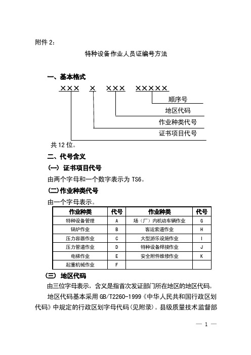 最新的质量技术监督局颁发的特种作业人员证件编号