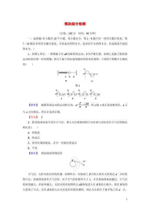 高中物理 模块综合检测 沪科版选修34(1)