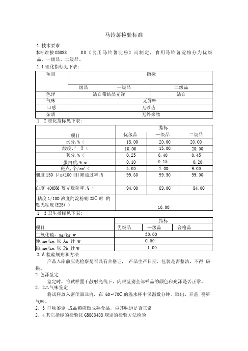 马铃薯淀粉