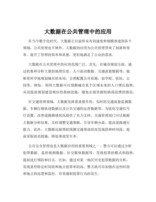 大数据在公共管理中的应用