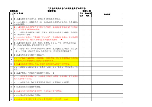 护理质控中心专项检查表