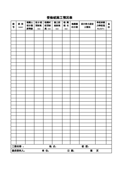 受检桩施工记录
