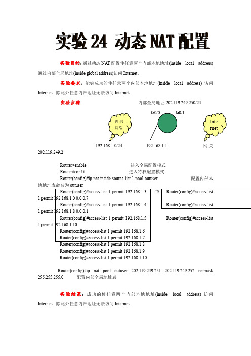 实验24 动态NAT配置