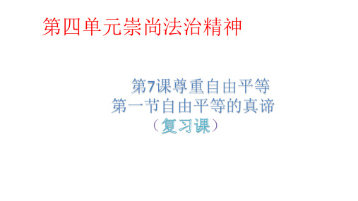 人教版八年级下册道德与法治7.1自由平等的真谛复习(共19张ppt)
