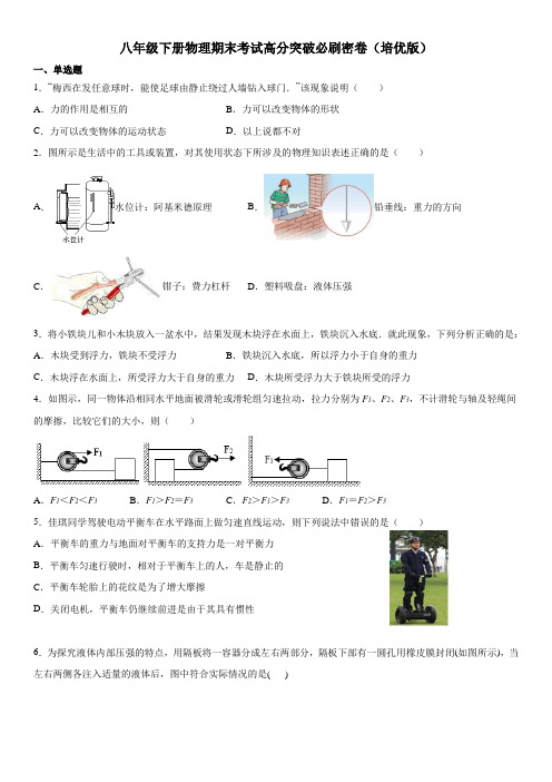 八年级下册物理期末考试高分突破必刷密卷(培优版)