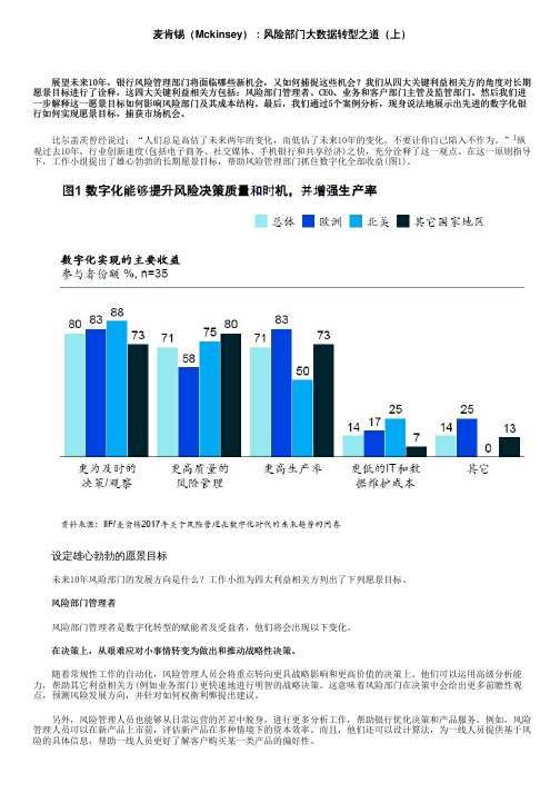 麦肯锡(Mckinsey)：风险部门大数据转型之道(上)