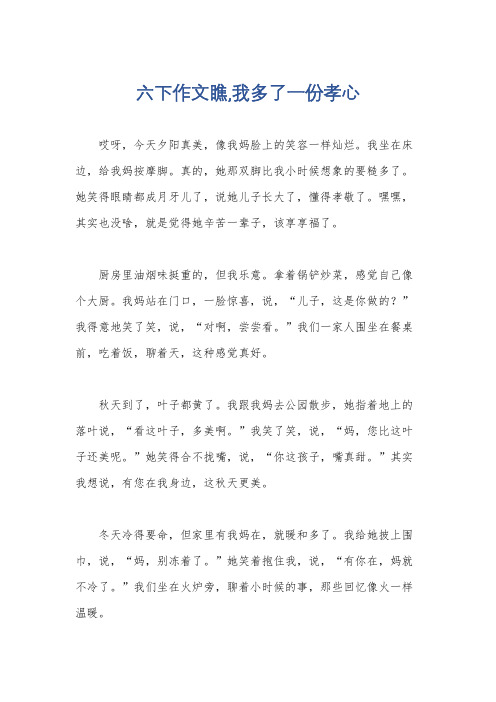 六下作文瞧,我多了一份孝心