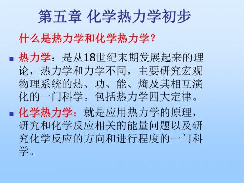 第五章 化学热力学基础