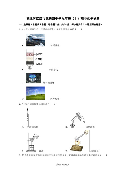 湖北省武汉市武珞路中学九年级(上)期中化学试卷