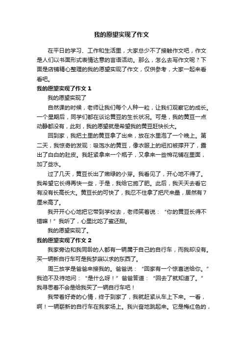 我的愿望实现了作文