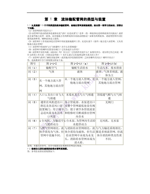 流体输配管网第三版课后答案