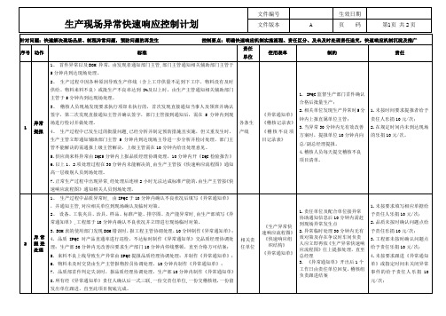 制程异常的快速响应