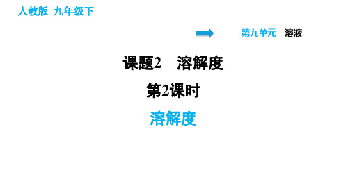 2020-2021学年人教版九年级下册化学习题课件 9.2.2 溶解度