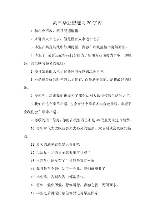 高三毕业照题词20字内