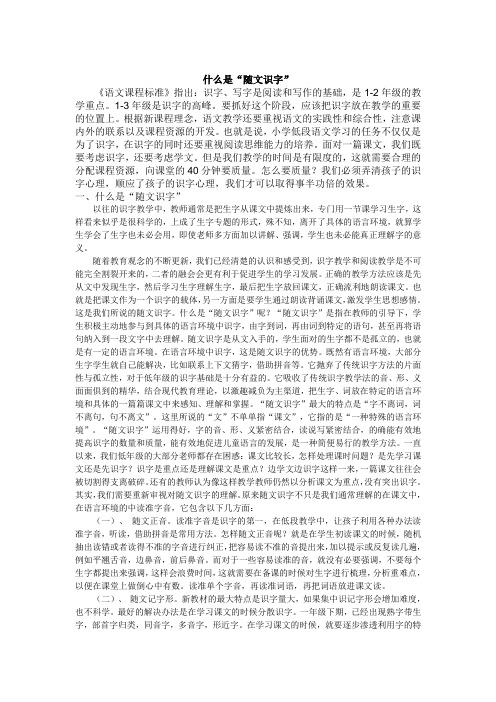 什么是随文识字